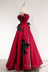 Princess A Line Off The Shoulder Party Dress Red Formal Prom Dress