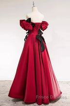 Princess A Line Off The Shoulder Party Dress Red Formal Prom Dress