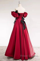 Princess A Line Off The Shoulder Party Dress Red Formal Prom Dress