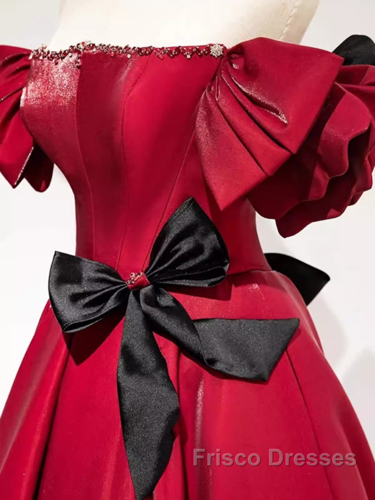 Princess A Line Off The Shoulder Party Dress Red Formal Prom Dress