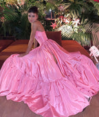 Line Pink Evening Prom Dresses, Sweet Birthday Party Dress