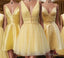Princess A-line Short Yellow Homecoming Dress,Cocktail Dress Classy Elegant