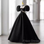 Princess Ball Gown Black Lace Long Formal Prom Dress