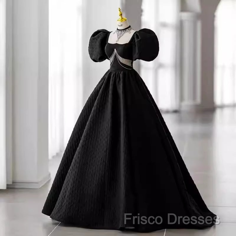 Princess Ball Gown Black Lace Long Formal Prom Dress
