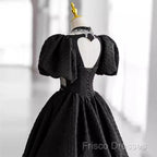 Princess Ball Gown Black Lace Long Formal Prom Dress