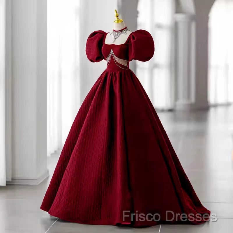 Princess Ball Gown Red Lace Long Formal Prom Dress Secondary image