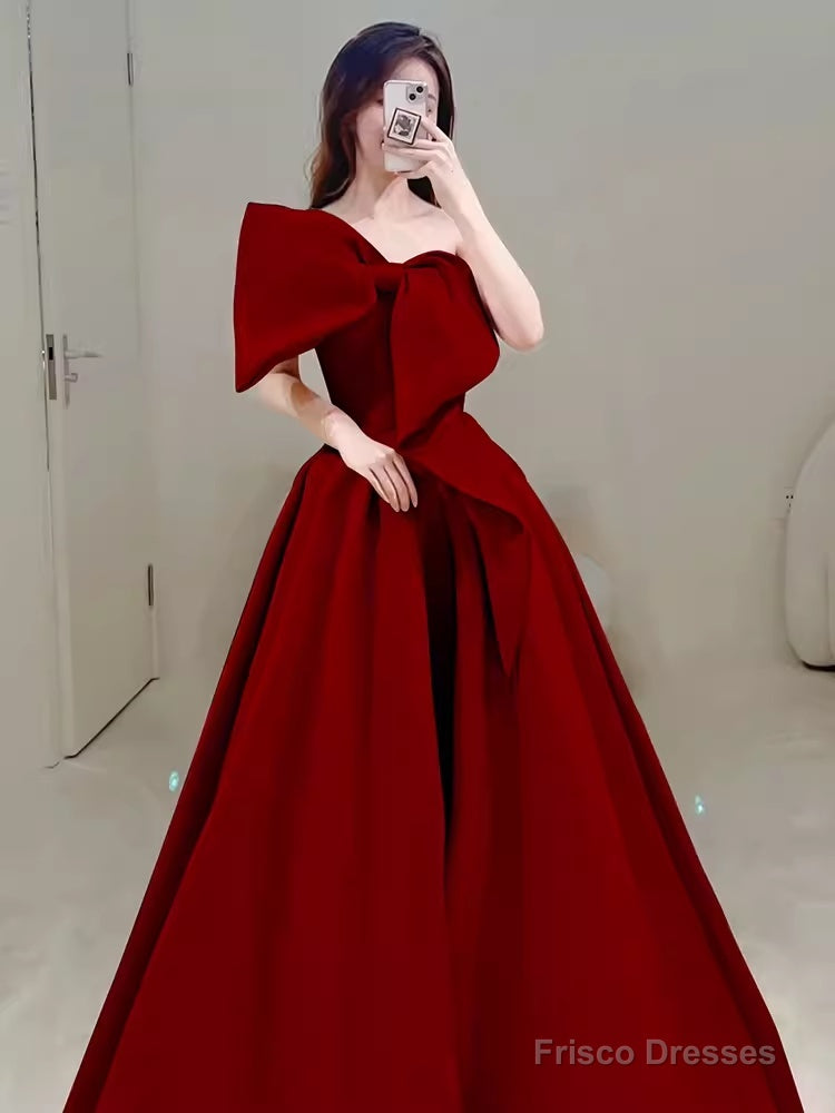 Princess Ball Gown Red Strapless Long Prom Dress Secondary image