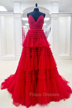 Princess Blue Tiered Layers Tulle Long Prom Dress