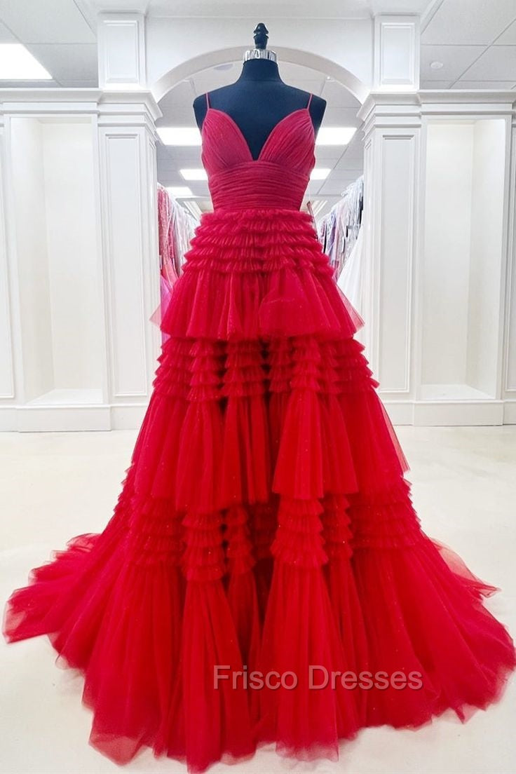 Princess Blue Tiered Layers Tulle Long Prom Dress