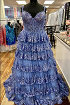Princess Off the Shoulder Sequined Lace Prom Dress