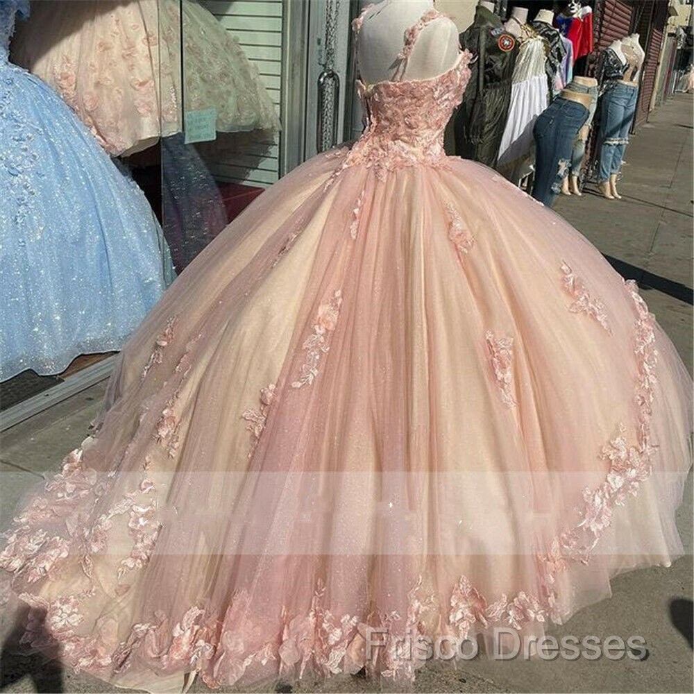 Princess Pink Quinceanera Dress Lace Appliques Sweet 15 Party Formal Prom Ball Gown Secondary image