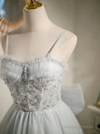 Princess Silver Hoco Dress Short Homecoming Dresses