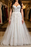 Princess Sweetheart Neck White Lace Formal Prom Wedding Dresses, Ivory Lace Formal Dresses, White Evening Dresses