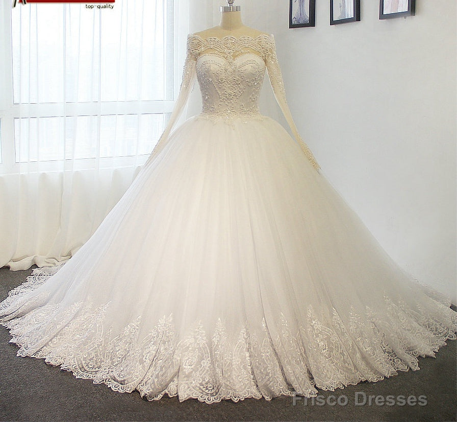 Princess Wedding Dress With Sleeves, Dresses For Wedding, Bridal Gown ,Bride Dress, Dresses For Brides Main image