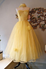 Princess Yellow Evening Gown Homecoming Dress