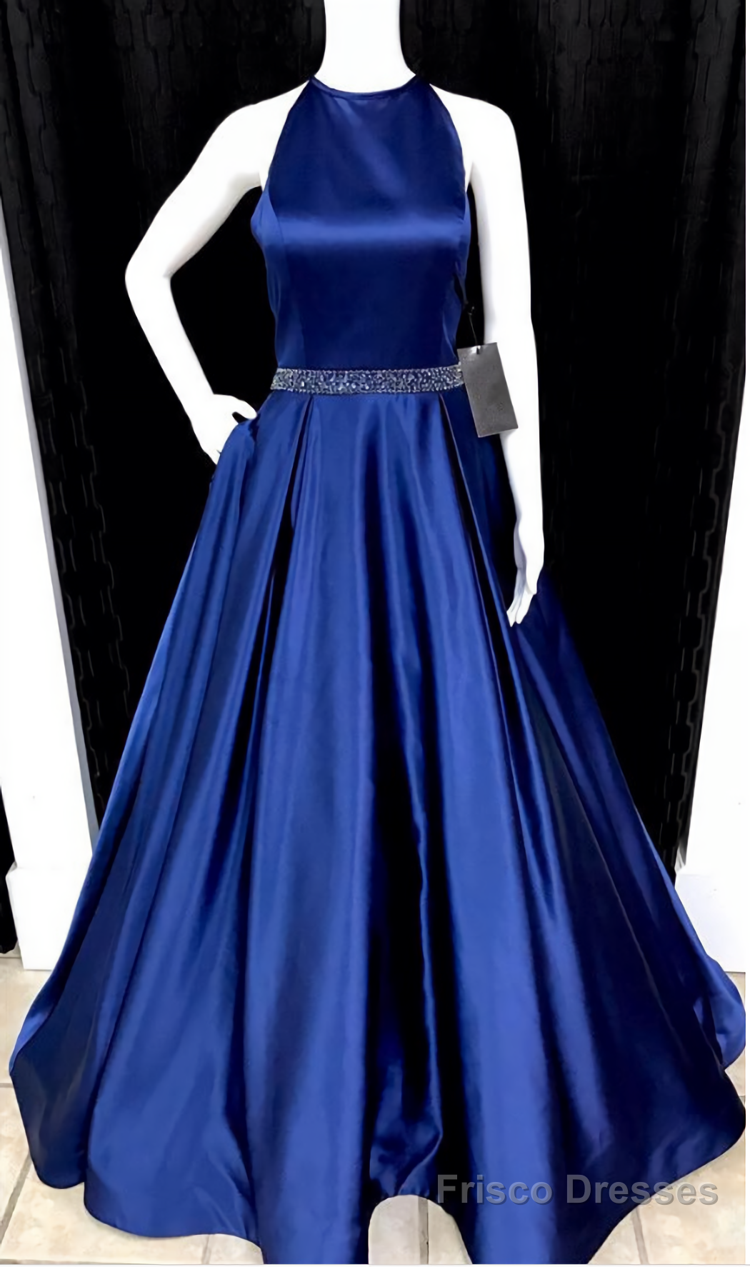 2025 Newly A-Line/Princess Satin Royal Blue Prom Dresses Main image