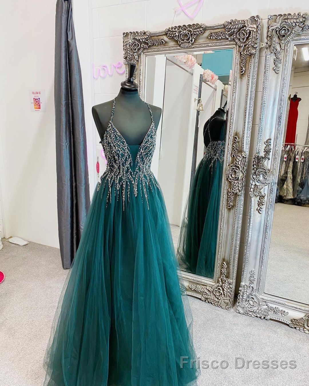 V-neck Beaded Prom Dress, Long Prom Dresses ,formal Prom Dress Secondary image