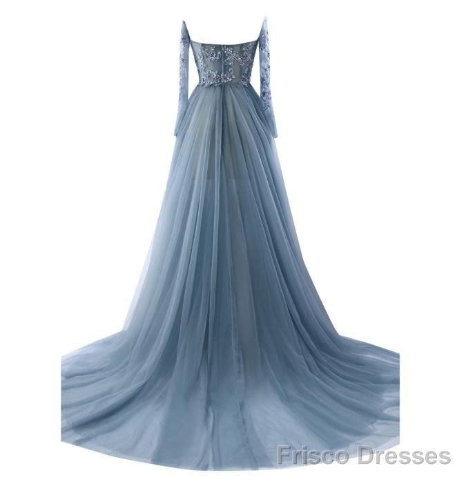 A-Line/Princess Tulle Long Sleeves Sweetheart 2025 Prom Dresses Secondary image
