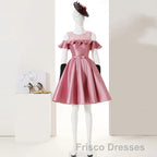 Pink Short Girls Cute Short Formal Prom Dress