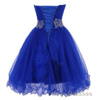 Cheap Homecoing Short Homecoing Sweetheart Royal Blue Homecoing Beading Homecoing Royal Blue Formal Prom Dress