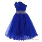 Cheap Homecoing Short Homecoing Sweetheart Royal Blue Homecoing Beading Homecoing Royal Blue Formal Prom Dress