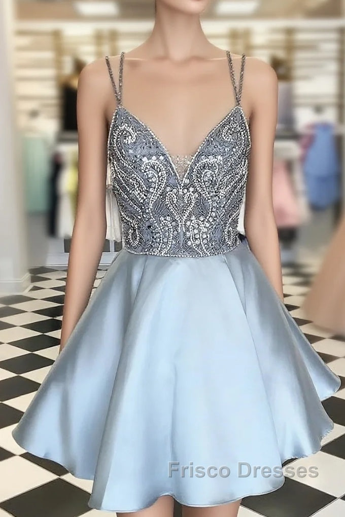 Plus Size Sparkly Homcoming Short Cute Beaded Homecoming Dress