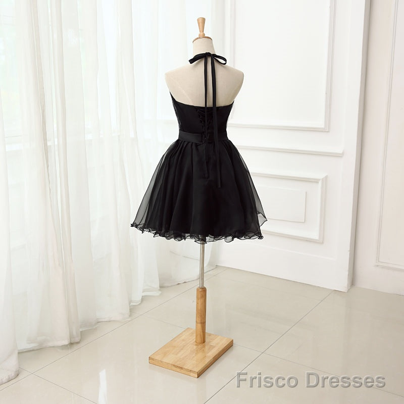 Cute Little Black Short Halter Short 2025 Prom Dresses Secondary image