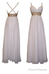 Low Back Boho with Beaded Waist Occasion Evening Dresses
