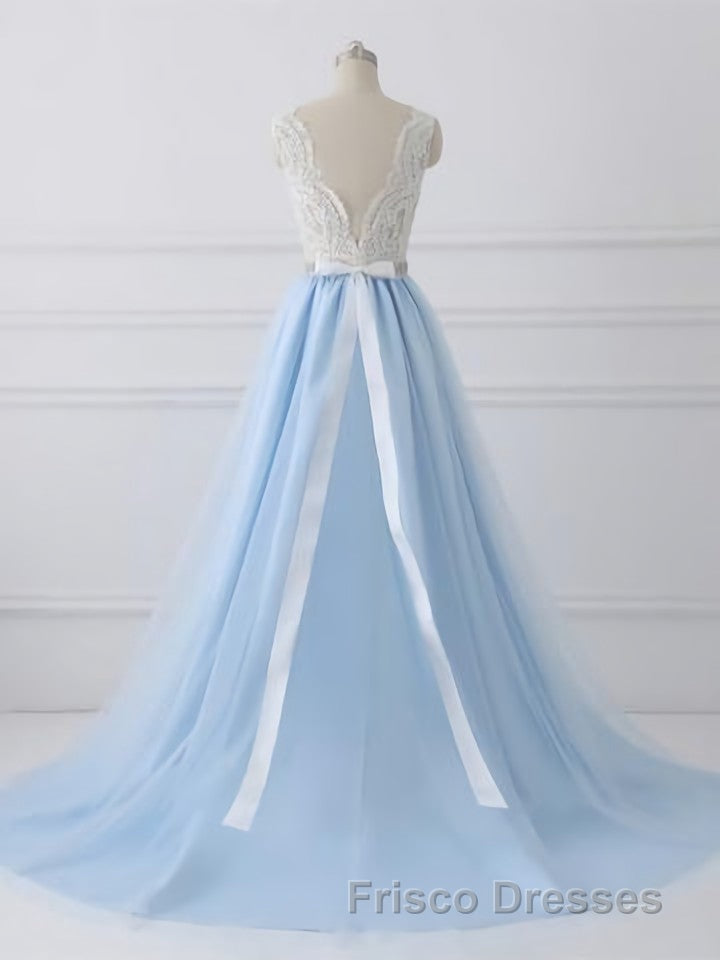 Sky Blue Long Elegant For Teens Beauttiful Formal Prom Dress