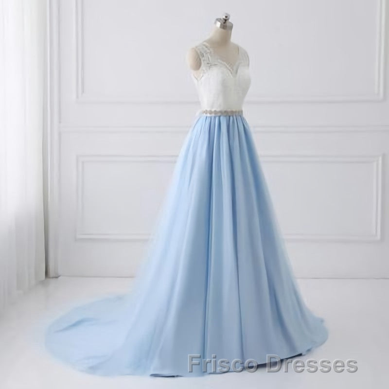 Sky Blue Long Elegant For Teens Beauttiful Formal Prom Dress