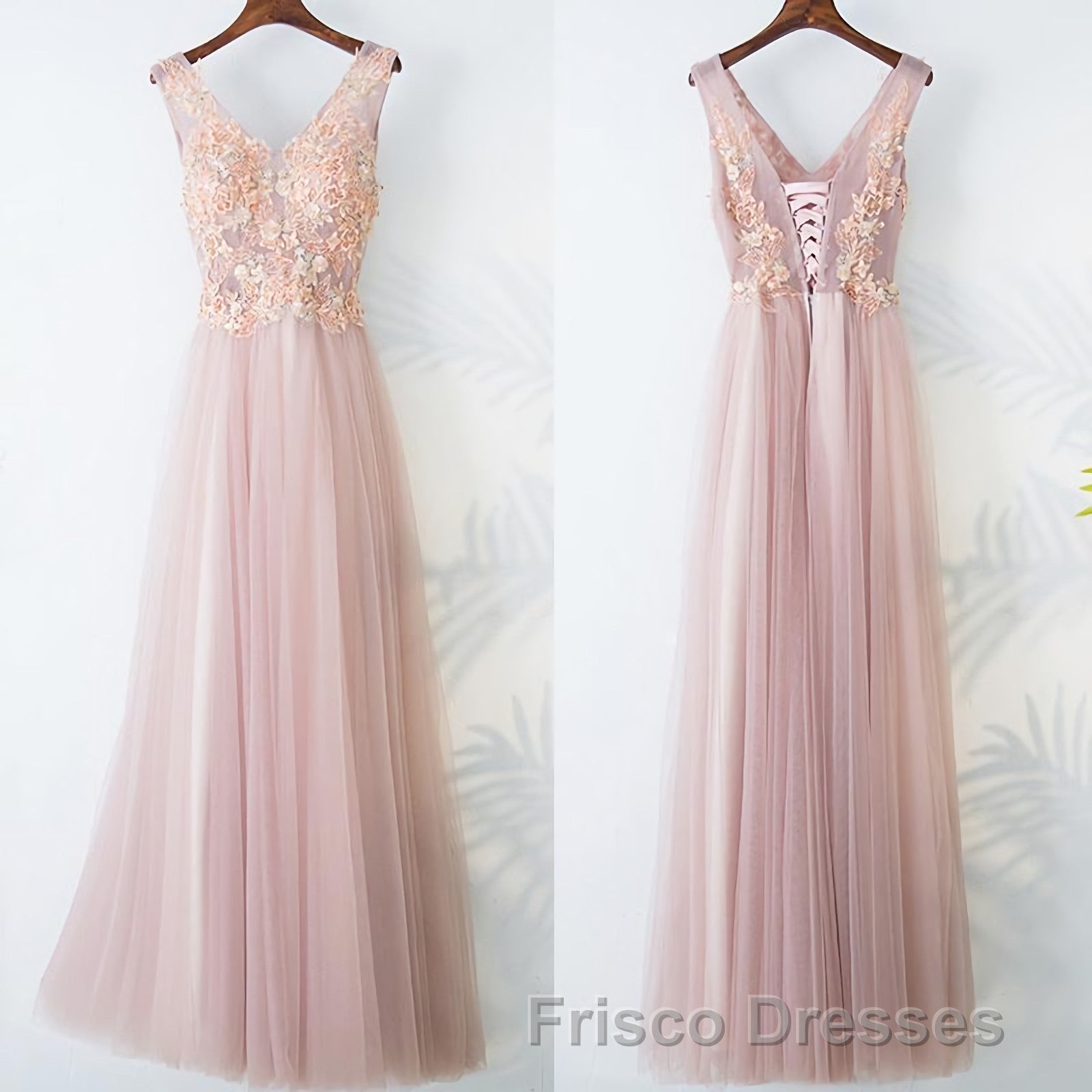 Pink Long A Line Simple Cheap Lace Up Formal Prom Dress