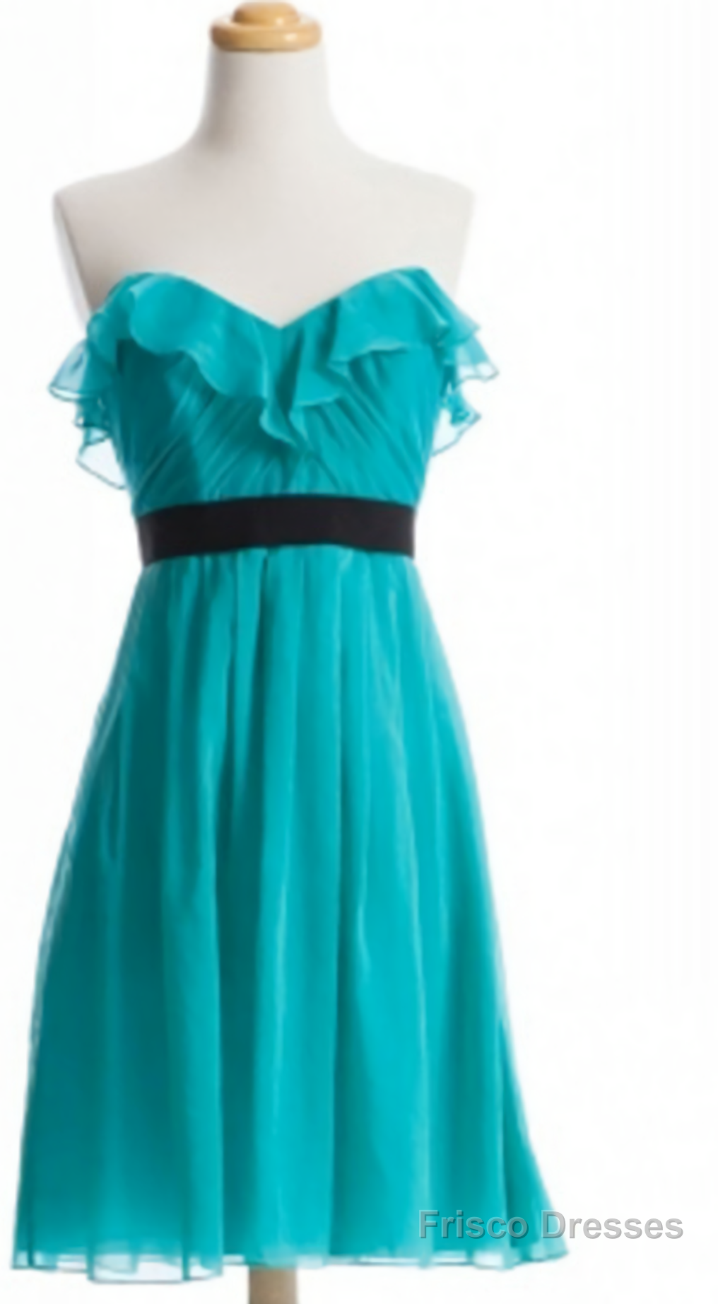 Custom Made Strapless Ruffled Ruched Chiffon Short Homecoming Dresses Main image