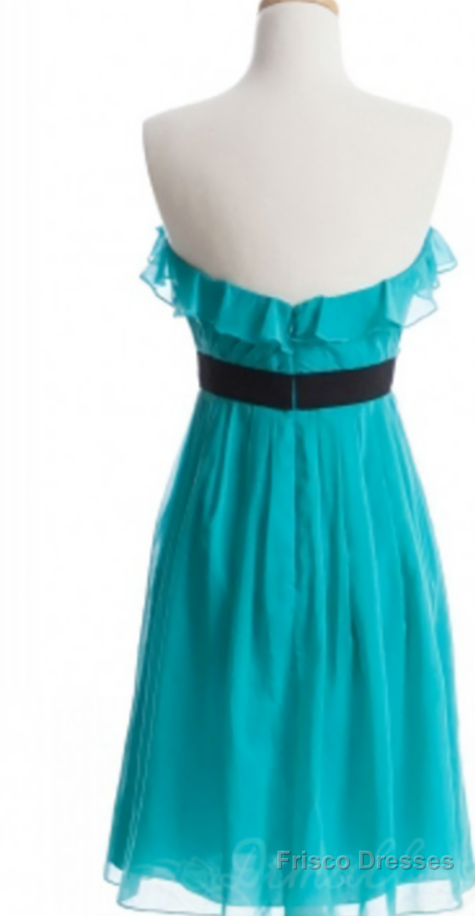 Custom Made Strapless Ruffled Ruched Chiffon Short Homecoming Dresses Secondary image