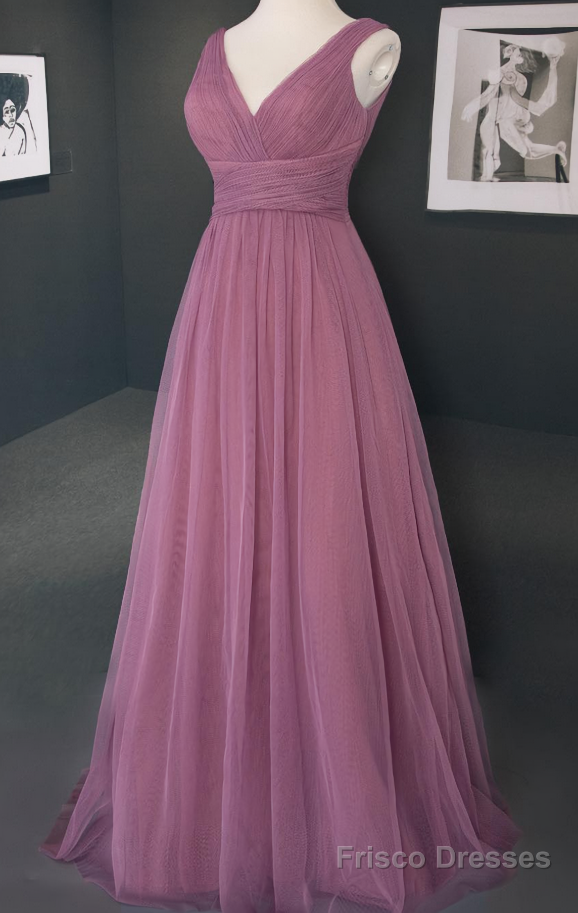 tulle V-Neck Bridesmaid Dresses Main image