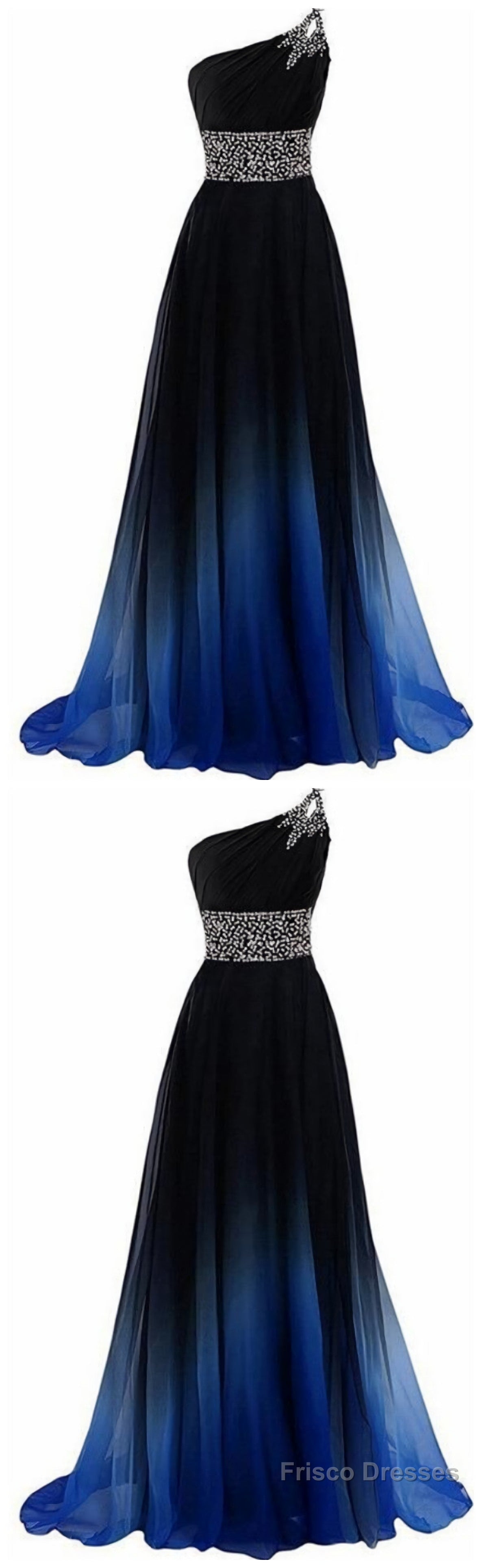 New Arrival One Shoulder Beaded Long Prom Dress, Custom Made Women Party Gowns Main image