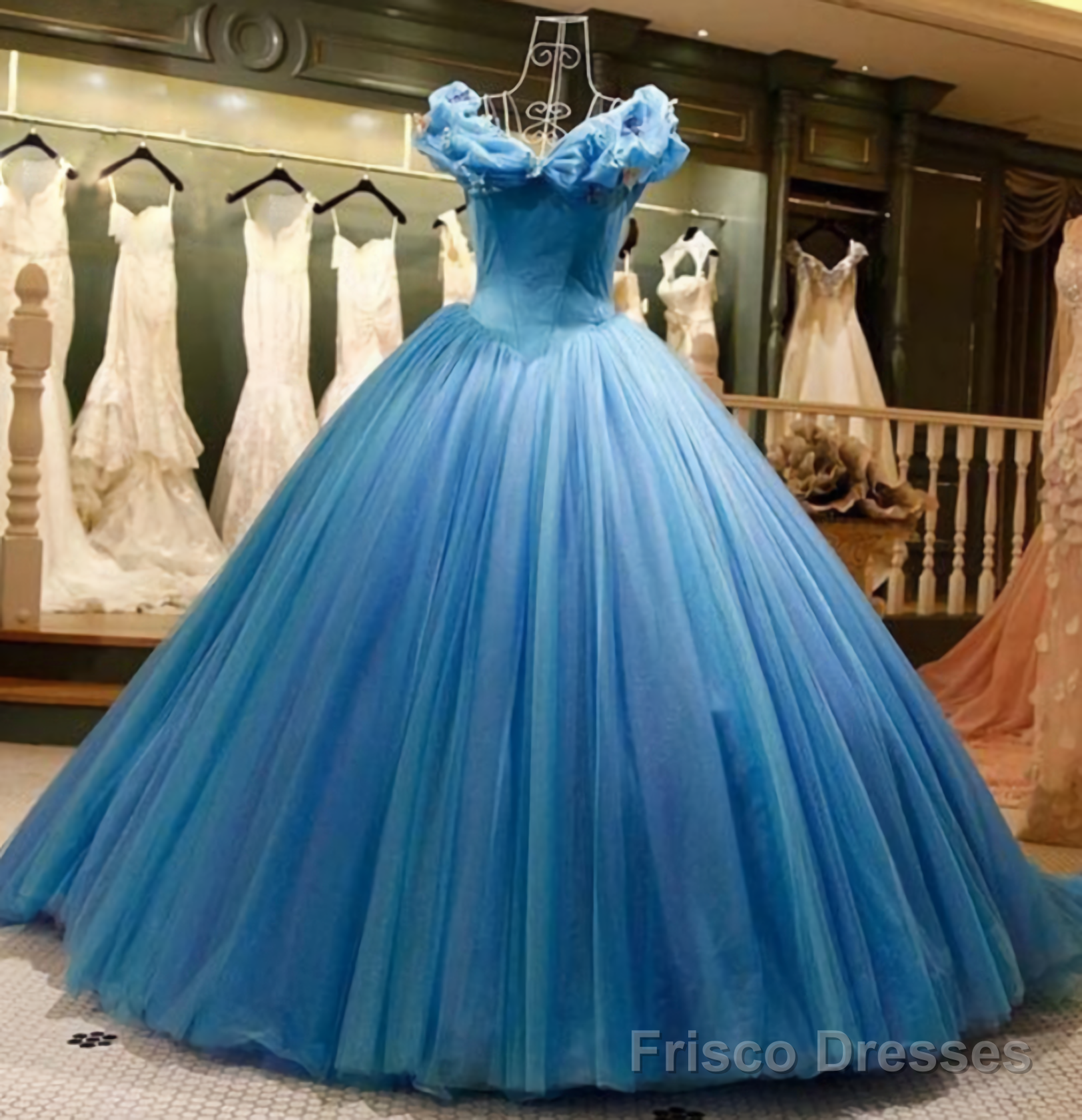 Off The Shoulder Tulle Sweep Train Ball Gown Main image