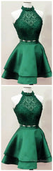 Homecoming Dresses, Emerald Homecoming Dresses, Two Piece Homecoming Dress