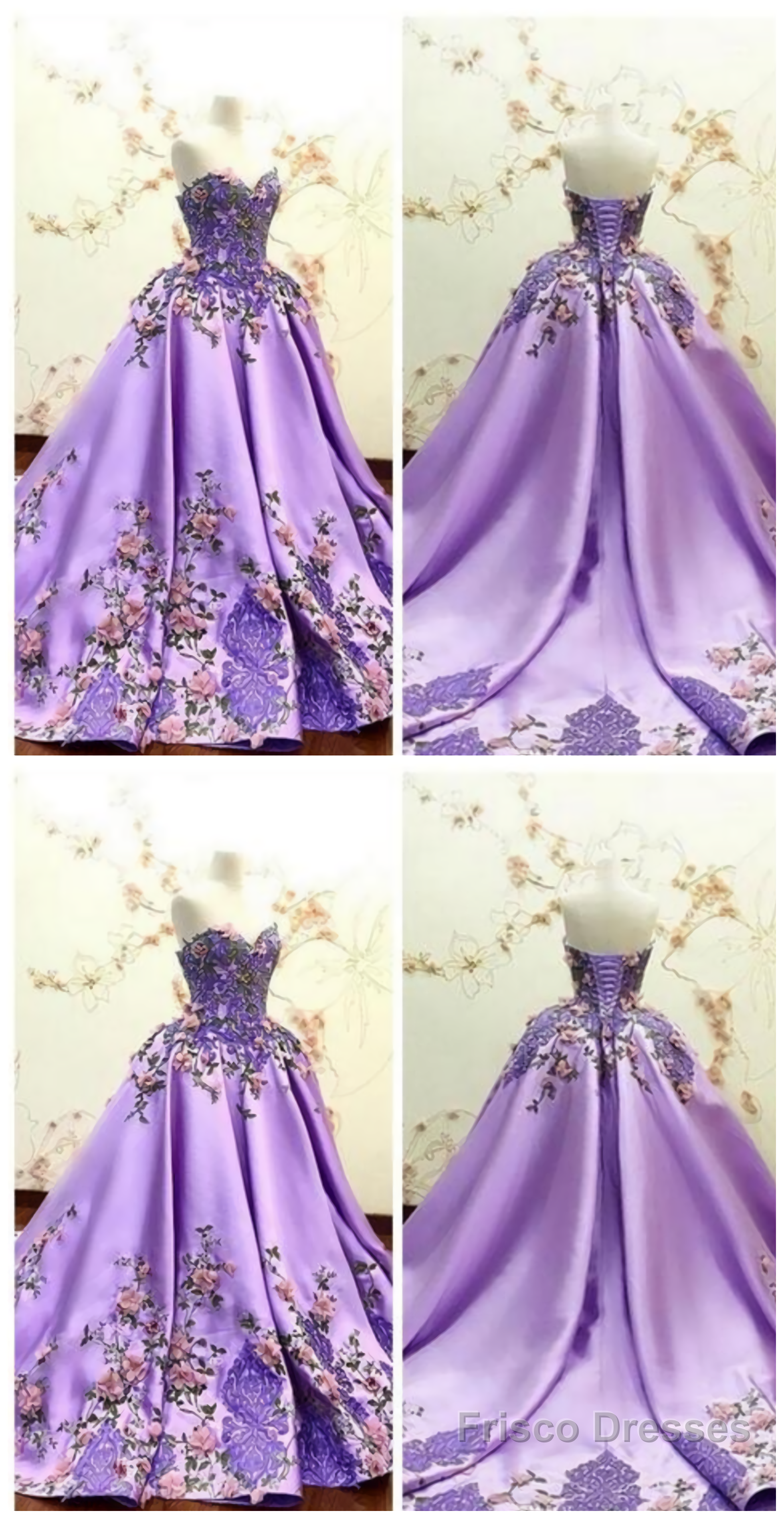 Beautiful Sweetheart 3D Flowers Adorned Prom Dresses, Embroidery Satin Lace Appliques Bandage Formal Special Occasion Evening Party Gowns
