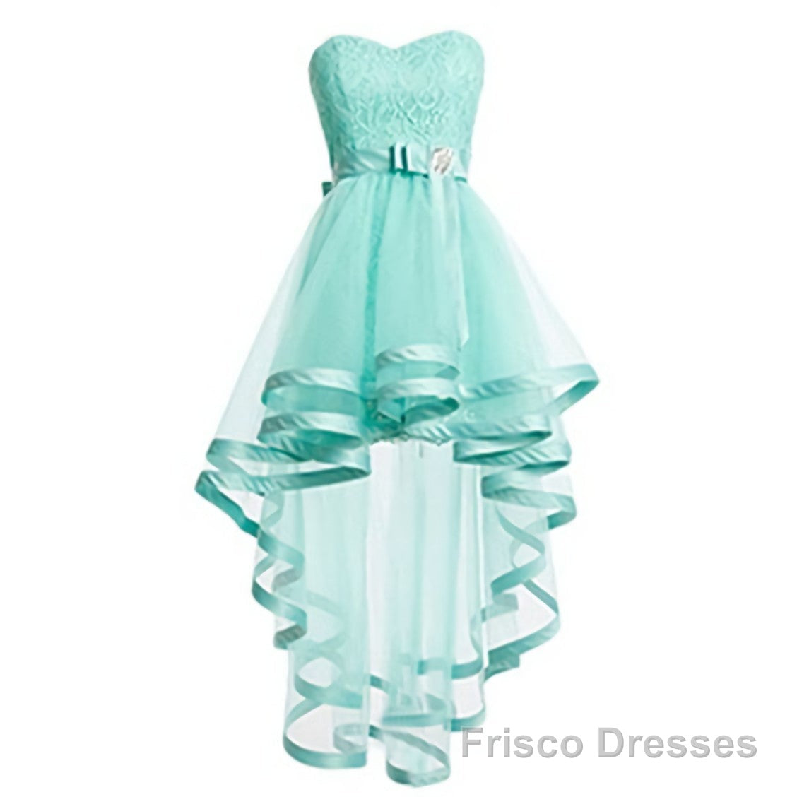 Mint Tulle Homeocming For Teens Pretty Cheap Simple Short Lace Prom Dresses Main image