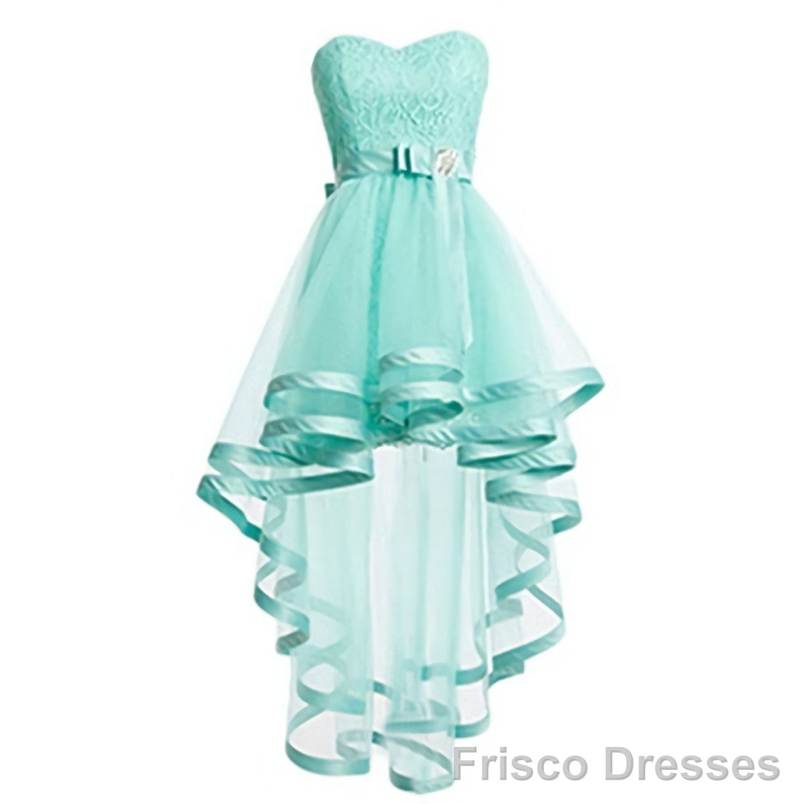 Mint Tulle Homeocming For Teens Simple Short Lace Prom Dresses Main image