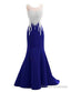 sparkly crystal prom dresses mermaid backless sleeveless long royal blue prom dresses