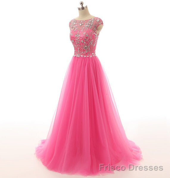 Pink Prom Dresses, Pink Evening Gowns Simple Formal Dresses, Prom Dresses, Teens Fashion Evening Gown Beadings Evening Dress, Pink Party Dress, Prom Gowns Secondary image