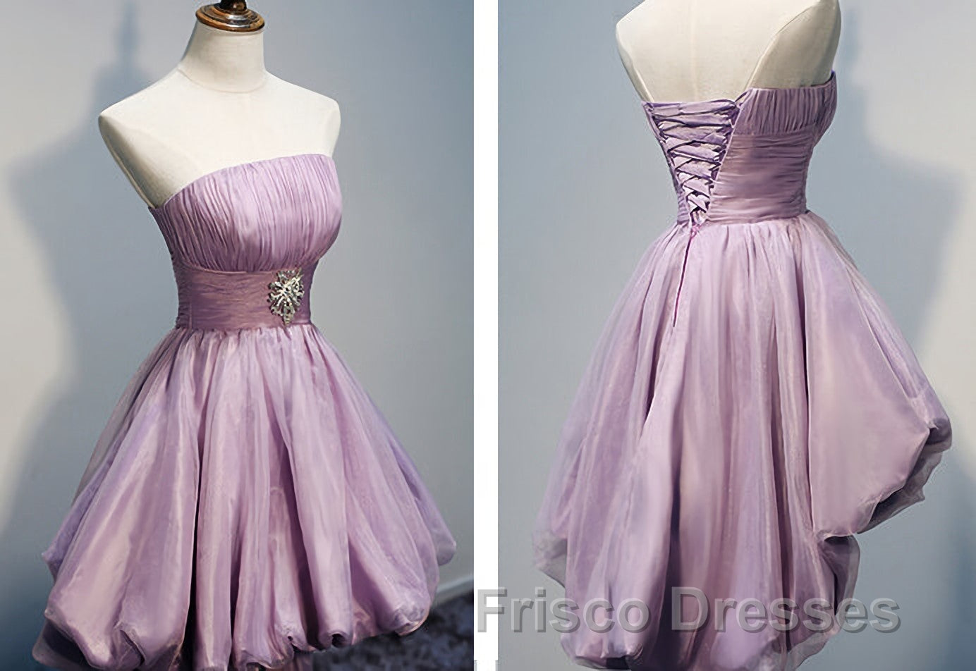 Gorgeous Strapless High Low Beaded Pretty Handmade For Teens Homecoming Dress Secondary image