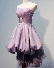 Gorgeous Strapless High Low Beaded Handmade For Teens Homecoming Dresses