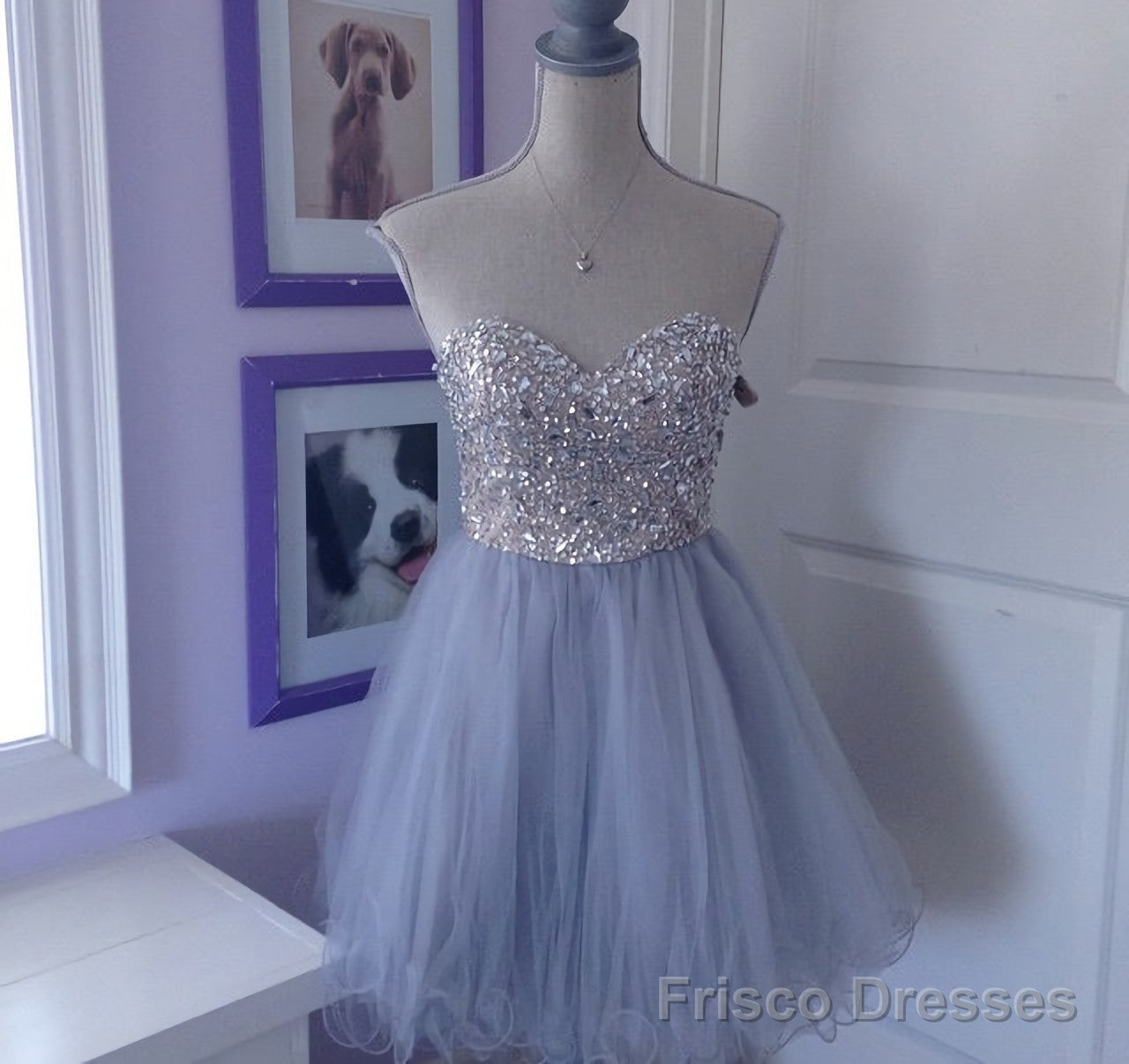Sweeetheart Tulle Beaded Short Sweet 16 Homecoming Dresses Secondary image