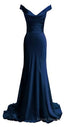Navy Blue Prom Dresses, Mermaid Prom Dress, Satin Prom Dress, V Neckline Prom Dresses, 2025 Formal Gown Sexy Evening Gowns 2025 Party Dress, Mermaid Prom Gown For Teens