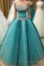Spaghetti Straps Long Beading Sequin Shiny Modest For Teens Formal Prom Dress