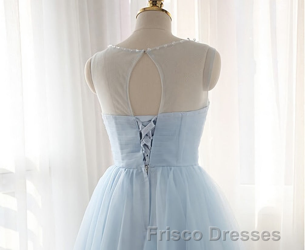 Tulle Short Charming Short Light Blue Cute Formal Prom Dress