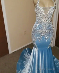 Prom Dresses Light Sky Blue Appliques Formal Evening Party Gowns
