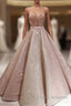 Puffy Robe De Soiree Ball Gown Sweetheart Sequins Sparkle Long Formal Prom Dress Formal Prom Gown Evening Dress